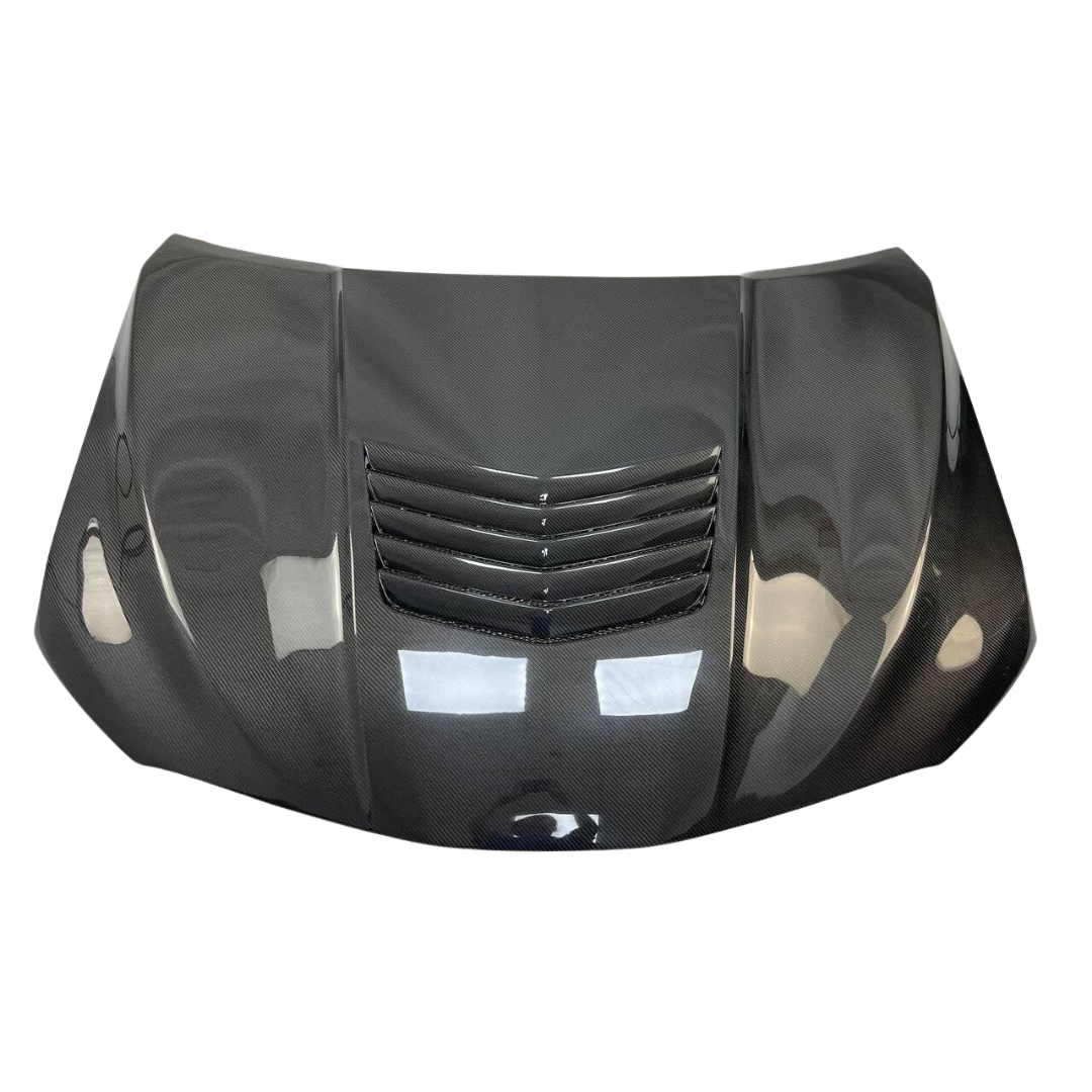 V5 Muscle Carbon Fiber Engine Hood Bonnet Cover Compatible For 2018-2024 Toyota Camry