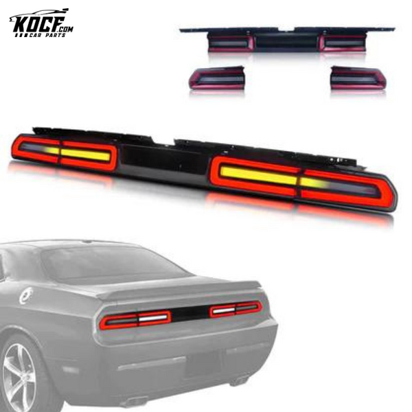 LED Tail Lights For Dodge Challenger 2008-2014 With Sequential Indicators Turn Signals(Amber/Red) Aftermarket Rear Lamps