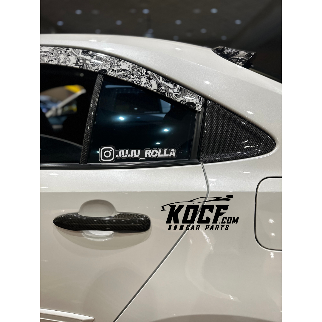 Carbon Fiber Rear Quarter Panel Triangle Corners Replacements Compatible for e210 2020-2024 Toyota Corolla Sedan - VIP Price