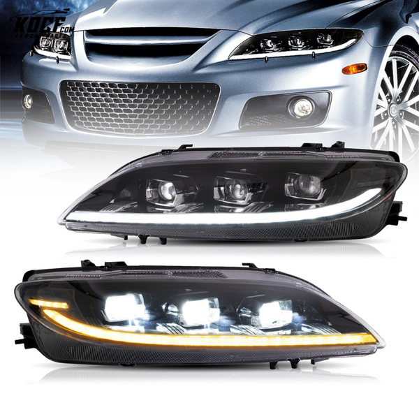 LED Headlights For Mazda 6 2002-2008 First Gen (GG1) Fit Factory Halogen headlights