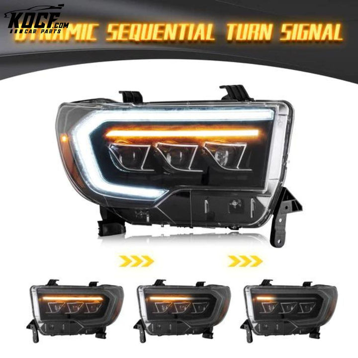 LED Headlights For [2007-2013 Toyota Tundra] and [2008-2020 Toyota Sequoia] Front Lights