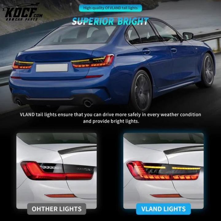 LED Tail Lights Fits 2019+ BMW 3-Series G20 Aftermarket Rear Lamps