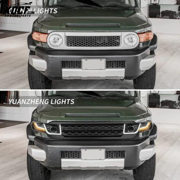 LED Headlights With Grille For Toyota Fj Cruiser 2007-2015