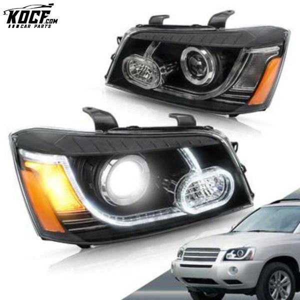 LED Projector Headlights for Toyota Highlander 2001-2007 Aftermarket Front Lamps