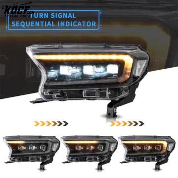 LED Projector Headlights For 2015-2021 Ford Ranger (T6) Raptor & Wildtrak