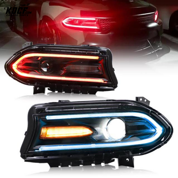 LED Headlights For Dodge Charger 2015-2022 RGB DRL headlamps Assembly Without bulbs