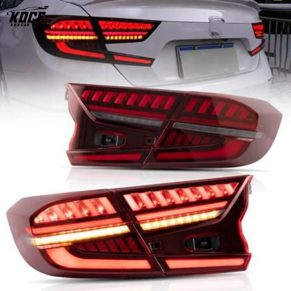 LED Tail lights For Honda Accord 2018-2022 10th Gen with Amber Sequential Turn Signal