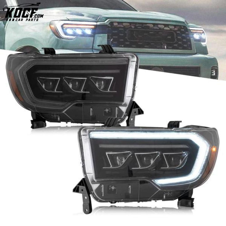 LED Headlights For [2007-2013 Toyota Tundra] and [2008-2020 Toyota Sequoia] Front Lights