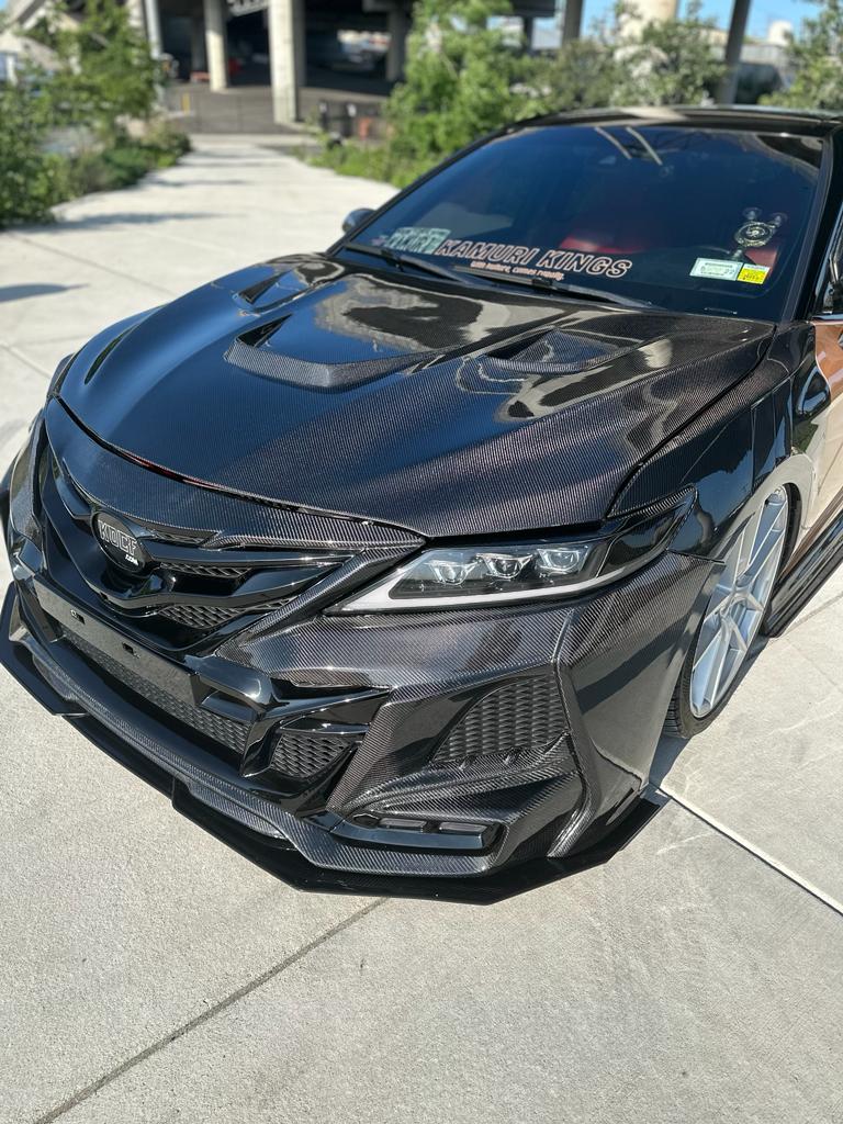 IN STOCK - V4 Sema Style Carbon Fiber Hood Bonnet Compatible For 2018-2024 Toyota Camry - (Expedited 1-2 week Shipping)