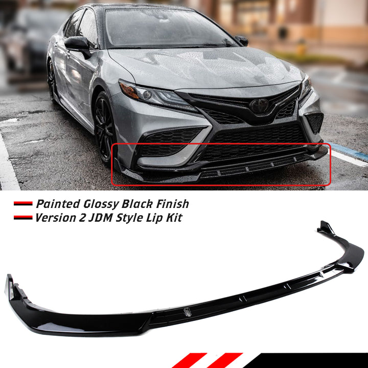 Front Lip JDM V2 for 2021-2024 Toyota Camry Compatible Front Bumper Body Kit Lip Splitter