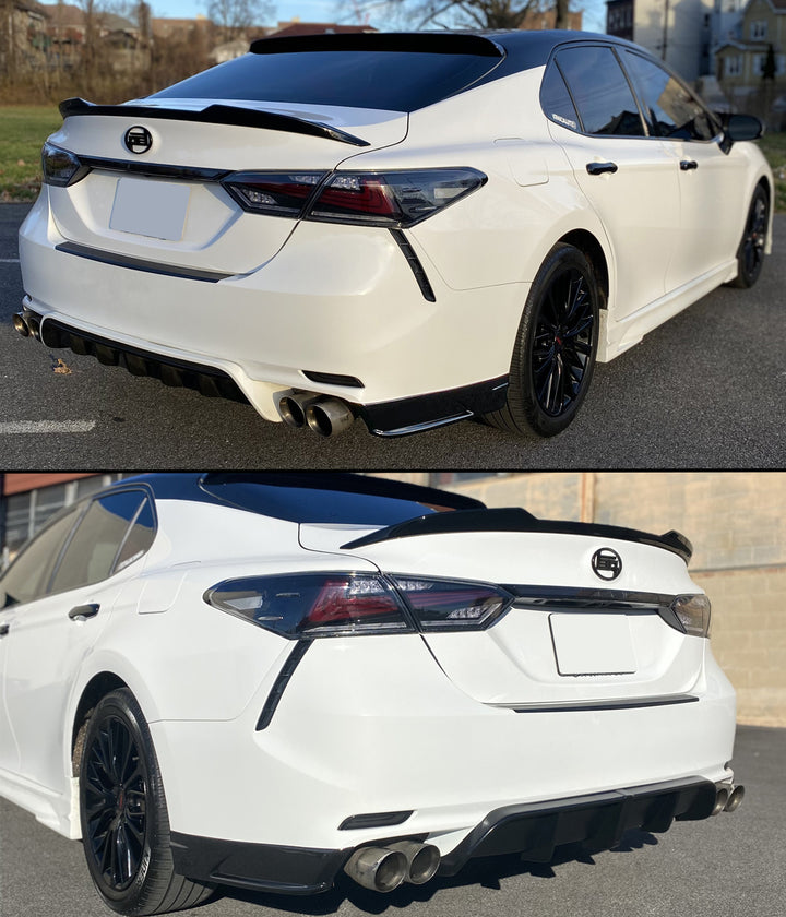 Rear Bumper Diffuser Spats Aprons Gloss Black Body Kit Compatible For 2018-2024 Toyota Camry