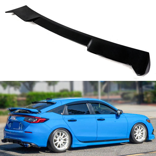 V Style Glossy Black Roof Spoiler Compatible for 2022-2024 Honda Civic 5 Door Hatchback All Models Including Type-R