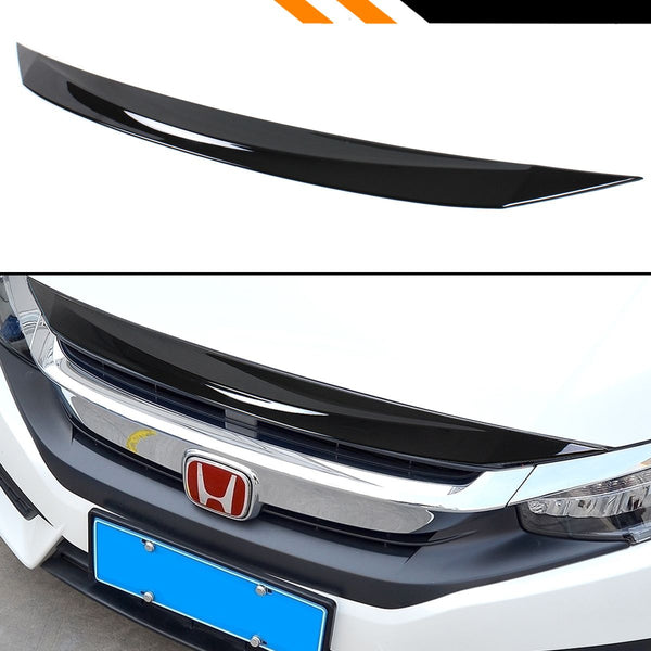 Front Hood Bumper Upper Trim Nose Cover Compatible 2016-2021 Honda Civic All Model