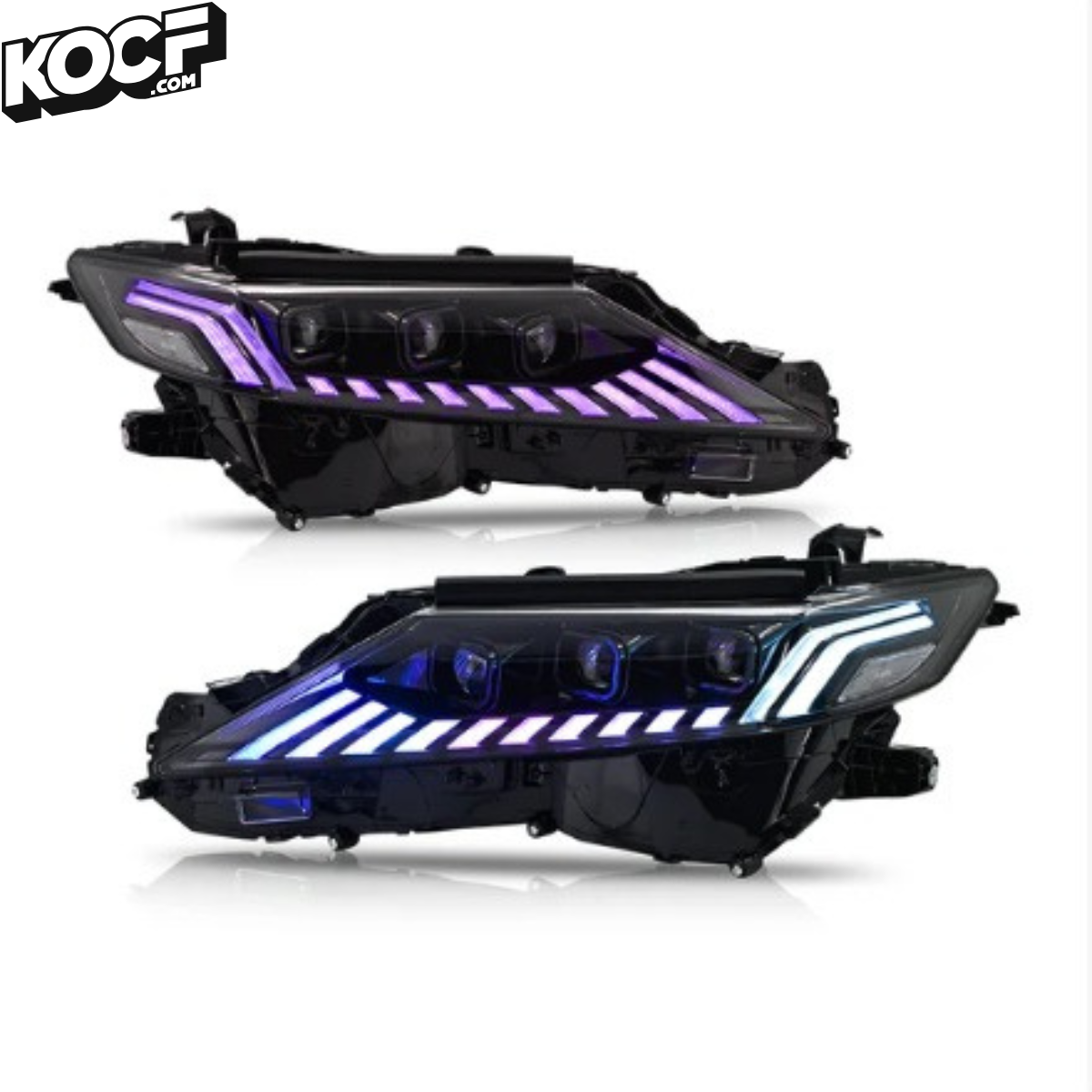 V7 RGB Triple Beam Color Changing Head Lights LED Sequential Compatibl ...