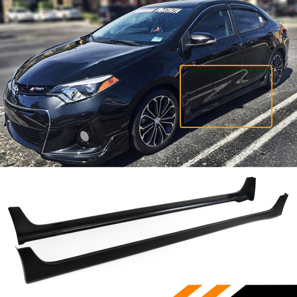 Door Side Skirts Compatible 2014-2019 Toyota Corolla 4 Door Sedan Models Only