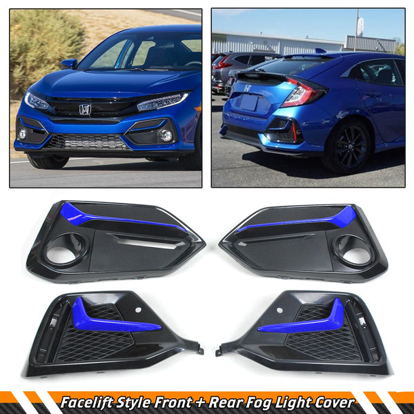 Fog Light Covers Compatible 2017-2021 Honda Civic 5 Door Hatchback