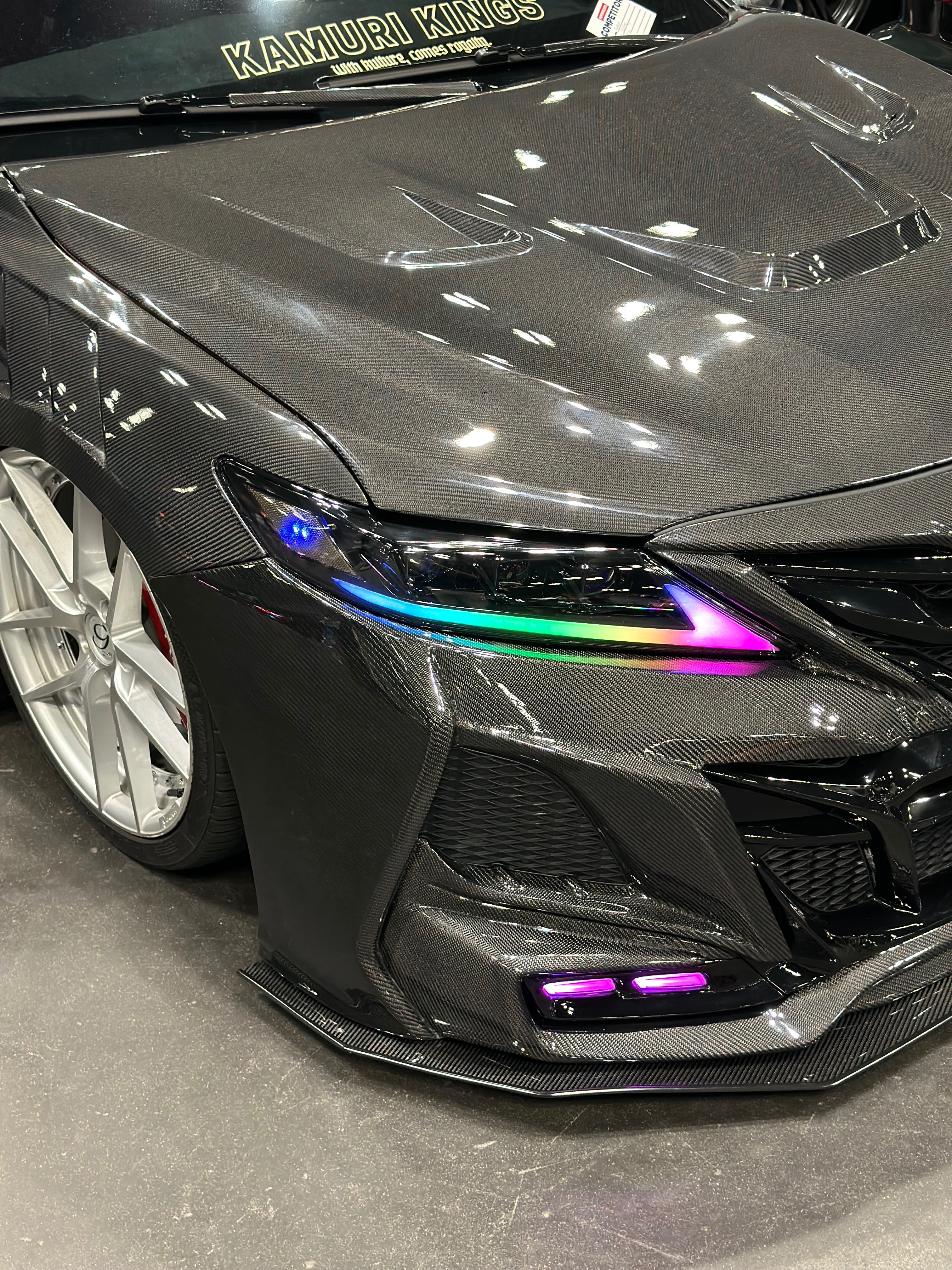 V5 RGB Color Changing Lexus Style Triple Beam Headlights Compatible for 2018-2024 Toyota Camry - VIP Price