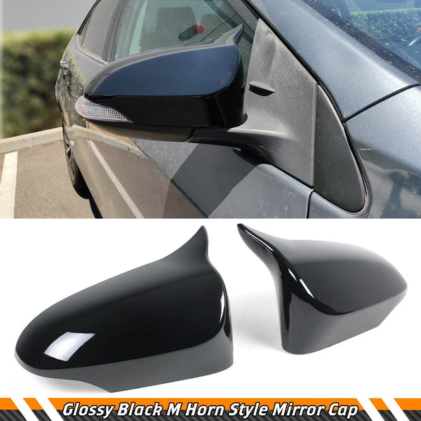 M Horn Style Mirror Cover Compatible 2014-2019 Corolla 4 Door Sedan Model With LED Cut-out Only