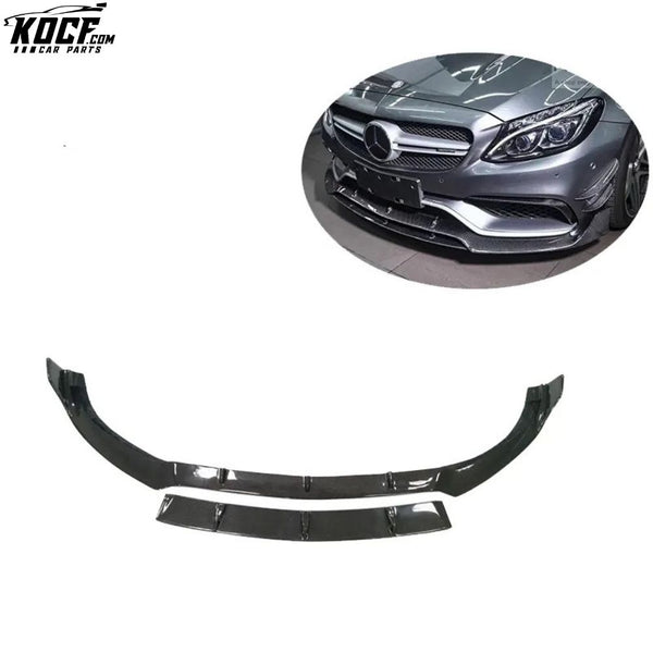 C63 w205 Front Lip BS Style carbon fiber front bumper lip splitter spoiler for Mercedes Benz C63 W205 C-class Sedan Coupe