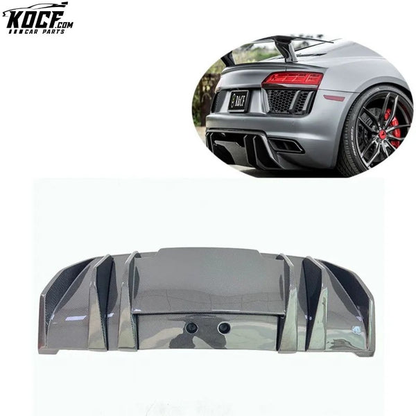 Customization Vor Style Carbon Fiber Rear Bumper GT Diffuser Spoiler For Audi R8 V10 17-19 R8 Carbon Fiber Rear Diffuser