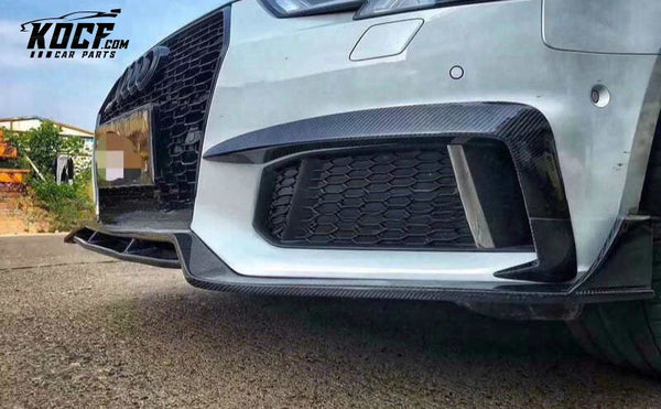 AUDI A4 B9 KB Style Real Carbon Fiber Front bumper canard (Fits Sport or S-line)