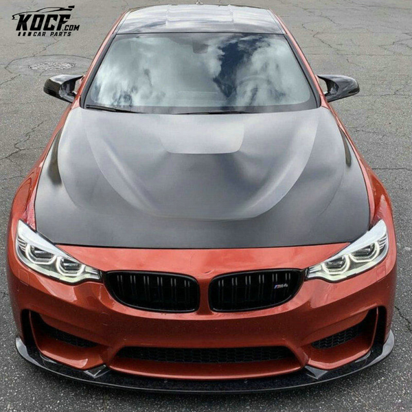 BMW M3 M4 F80 F82 F83 GTS Style Real Carbon Fiber Hood W/Plastic Air Inlet Duct