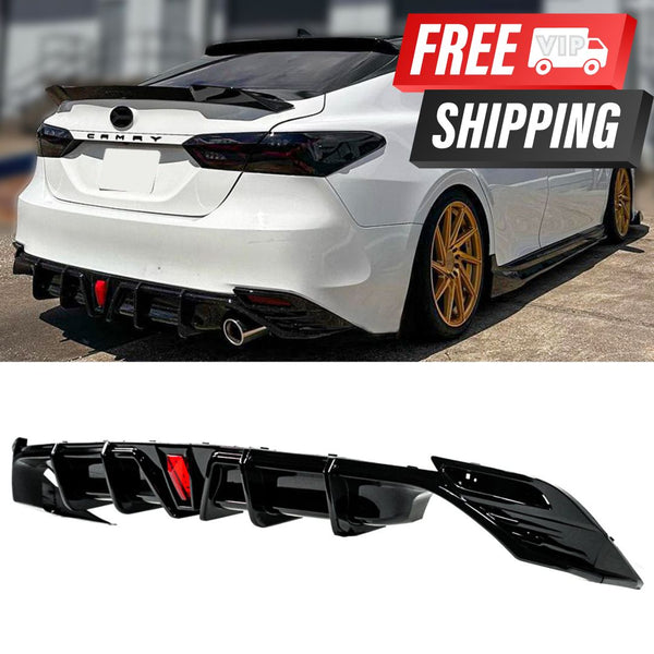 LE & XLE Rear Bumper Diffuser Gloss Black Body Kit Compatible For 2018-2024 Toyota Camry LE XLE - VIP Price Free Shipping Item