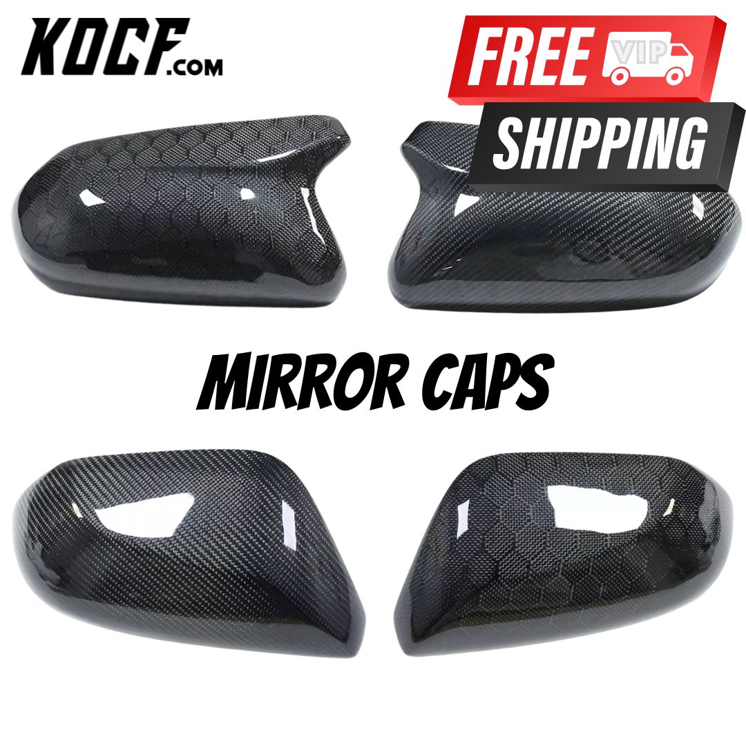Carbon Fiber or Gloss Black Mirror Cap Replacements 2018-2024 Toyota Camry Compatible - VIP Price
