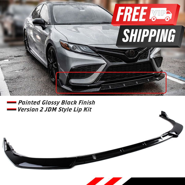 Front Lip JDM V2 for 2021-2024 Toyota Camry Compatible Front Bumper Body Kit Lip Splitter - VIP Price Free Shipping Item