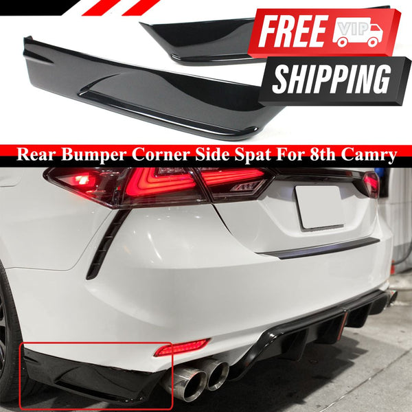 Rear Bumper Diffuser Spats Aprons Gloss Black Body Kit Compatible For 2018-2024 Toyota Camry - VIP Price Free Shipping Item