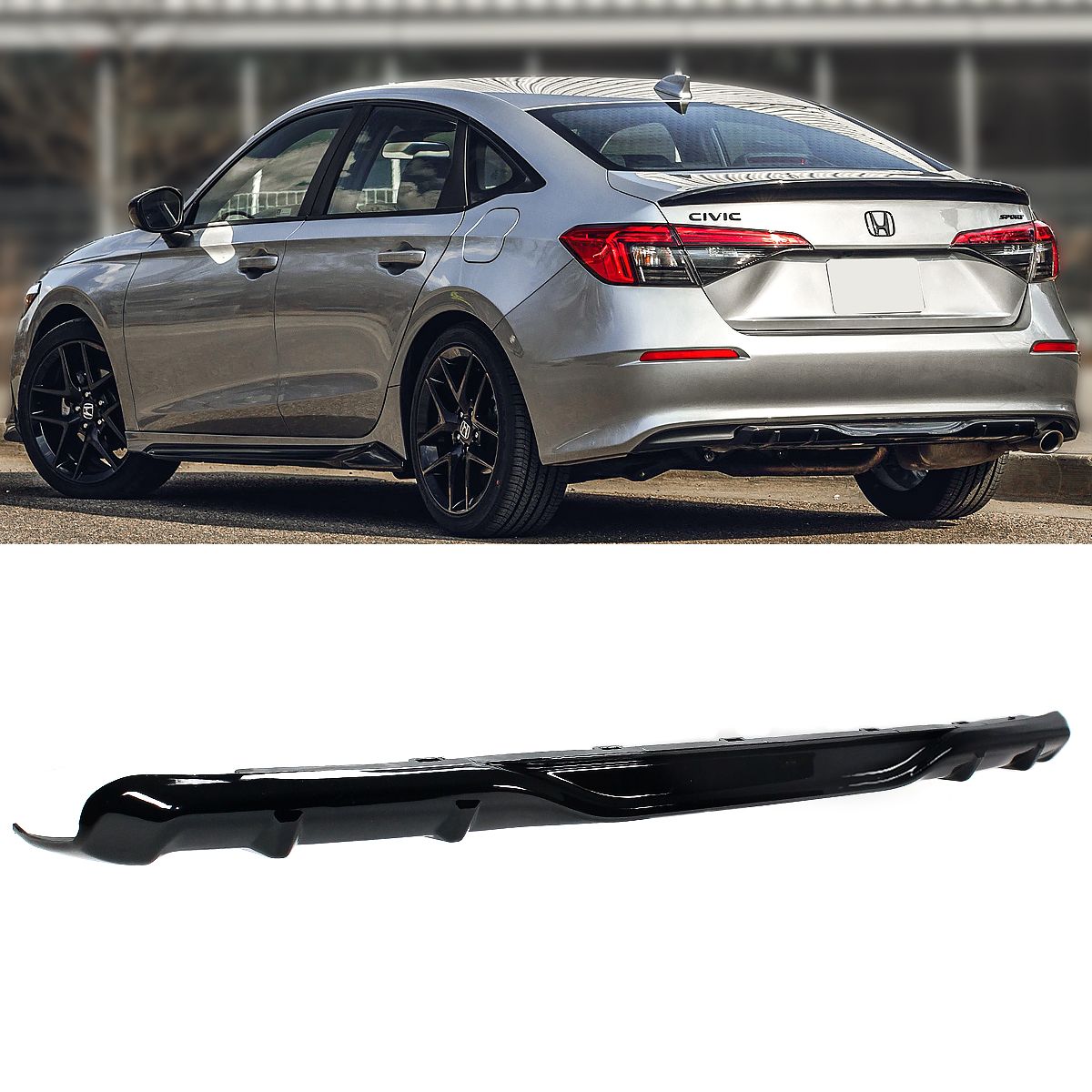 Rear Trunk Diffuser Compatible 2022-Present Honda Civic 4 Door Models ...