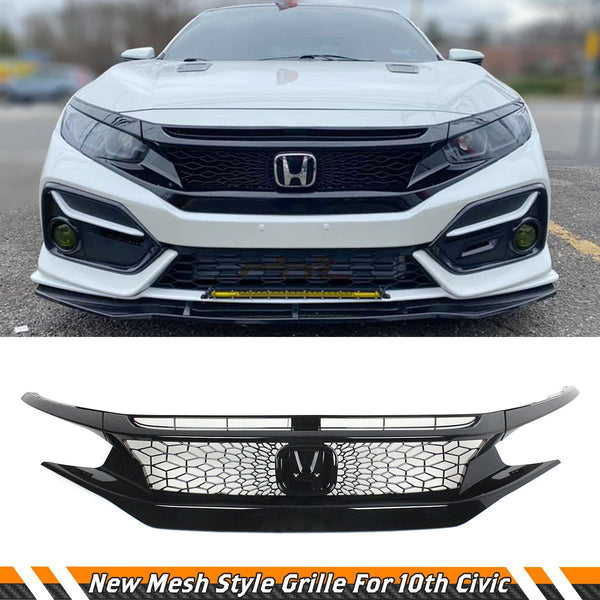 Front Grill Compatible 2016-2021 Honda Civic 2/4/5 Door Models (Will Not Fit 2019 Models)