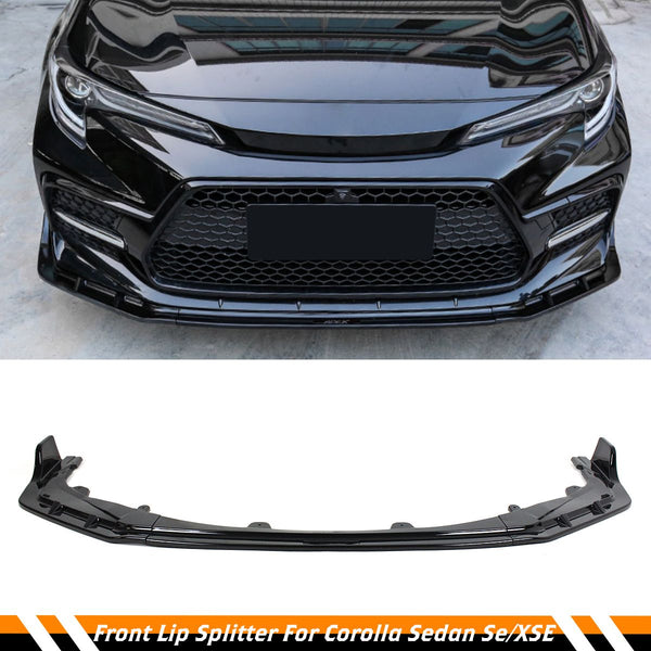 Front Lip Splitter Compatible 2020-2024 Toyota Corolla 4 Door Sedan SE XSE Model Only - VIP Price