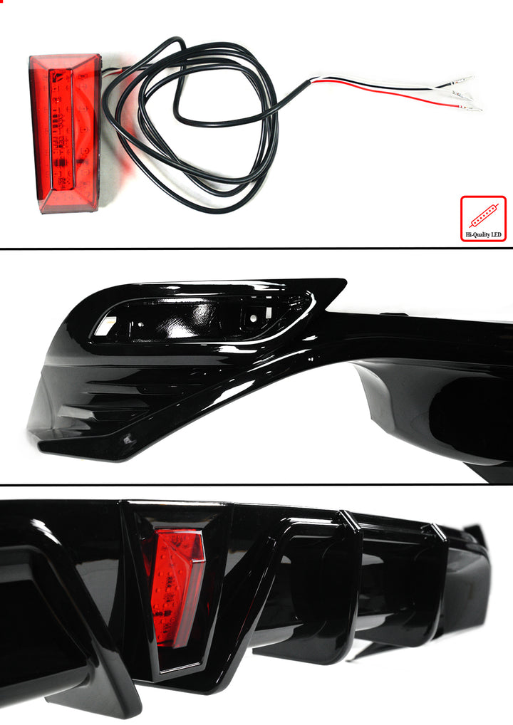 LE & XLE Rear Bumper Diffuser Gloss Black Body Kit Compatible For 2018-2024 Toyota Camry LE XLE