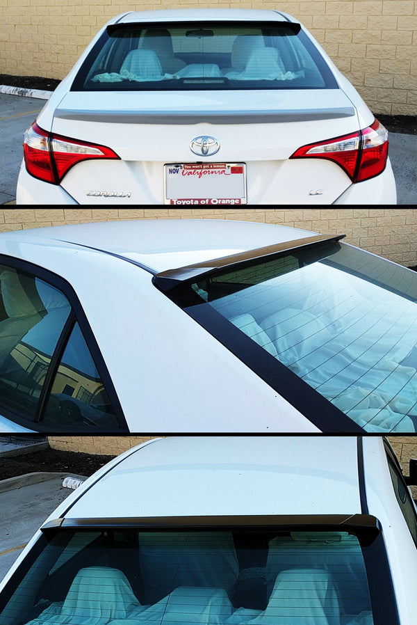 Rear Window Roof Spoiler Compatible 2014-2019 Toyota Corolla 4 Door Sedan Model