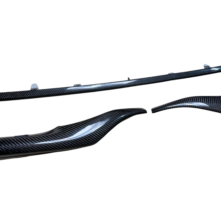 FULL BUNDLE Carbon Fiber or Gloss Black Bottom Bumper Trims Compatible for 2021-2024 Toyota Camry XSE & SE