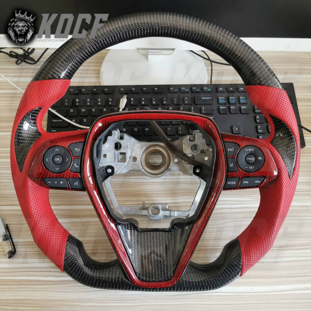 Toyota Camry Compatible Real Carbon Fiber Steering Wheel Camry 2018-2023 Customizable - KOCF.com - Car Parts