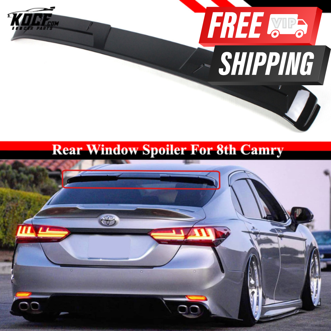 Black Curved Rear Window Windshield Visor Roof Spoiler for 8th Generation Toyota Camry 2018-2024 - VIP Price