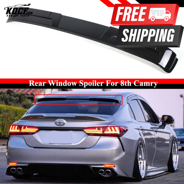 Black Curved Rear Window Windshield Visor Roof Spoiler for 8th Generation Toyota Camry 2018-2024 - VIP Price Free Shipping Item