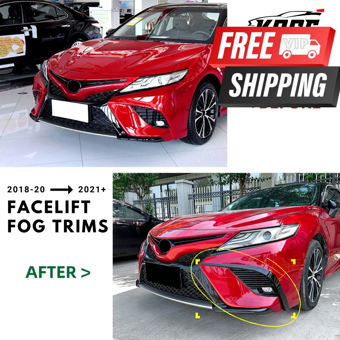 Facelift Fog Trim Cover Conversion Kit Gloss Black Compatible for 2018-2024 Toyota Camry XSE & SE - VIP Price
