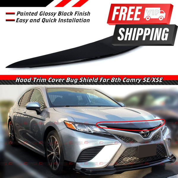 Gloss Black Front Bumper Trim Cover Garnish Compatible for 2018-2024 Toyota Camry LE SE XLE XSE - VIP Price Free Shipping Item