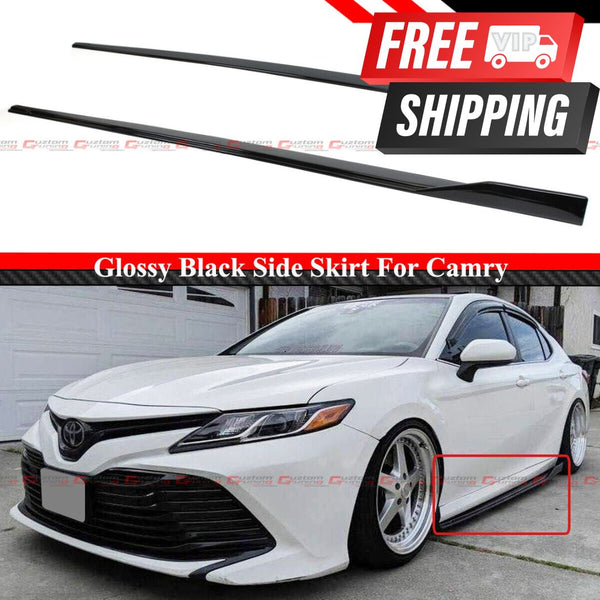 JDM GT Glossy Black Side Skirt Extension Compatible for 2018-2024 Toyota Camry - VIP Price Free Shipping Item