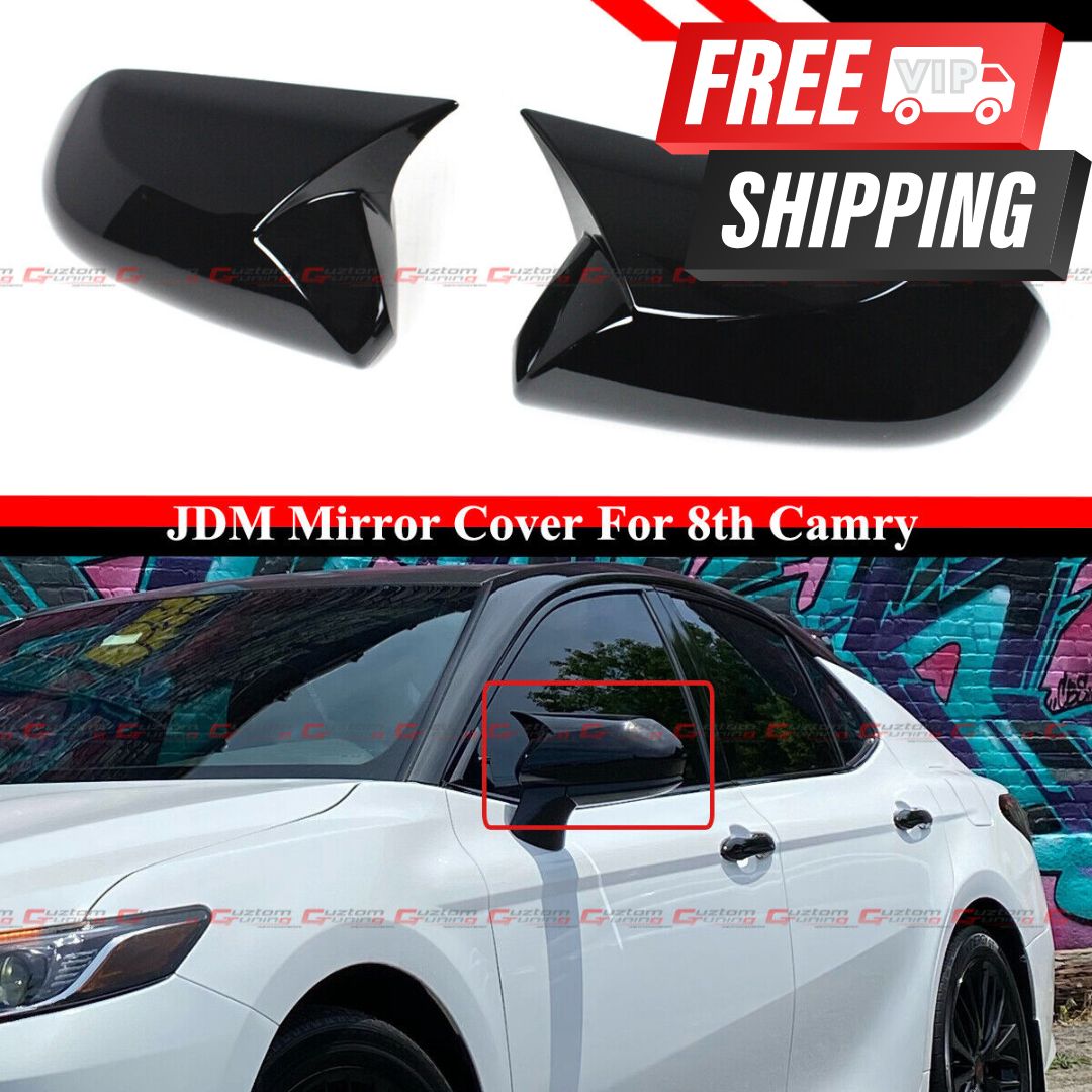 Cuztomtuning M Style Gloss Black Side Mirror Cover Caps For 2018-2022 Honda Accord – LED Cutout, Pair