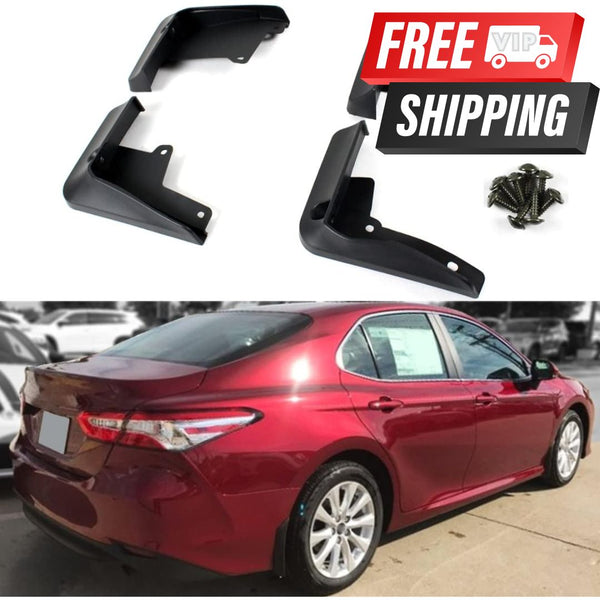 OE Style 4 Pieces Front + Rear Splash Guards Mud Flaps Set Compatible for 2018-2020 Toyota Camry LE XLE Hybrid- VIP Price Free Shipping Item