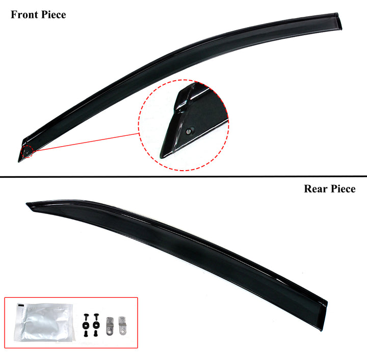 Clip-On Black Trim Window Visor Rain Guard Deflector for 2018-2024 Toyota Camry