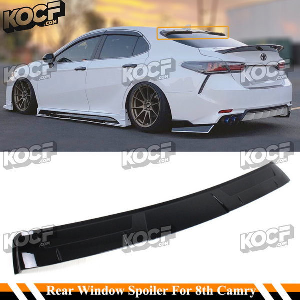 Black Curved Rear Window Windshield Visor Roof Spoiler for 8th Generation Toyota Camry 2018-2024