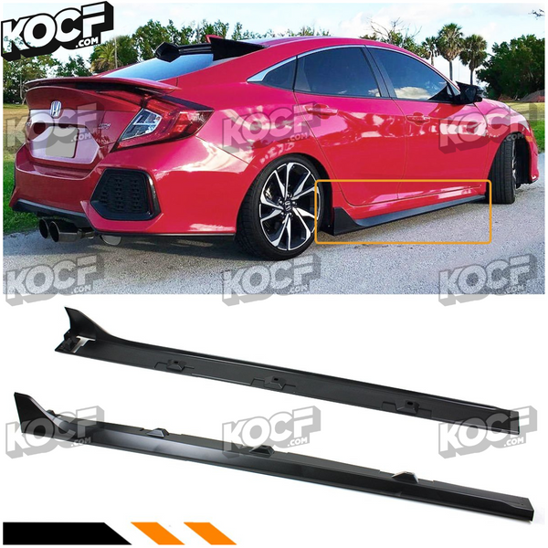 Side Skirts Compatible 2016-2021 Honda Civic 4 Door Sedan Including Si Model