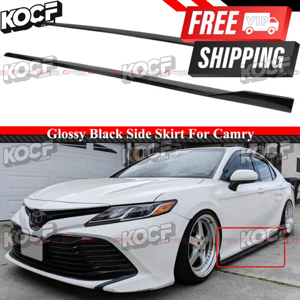 JDM GT Glossy Black Side Skirt Extension Compatible for 2018-2024 Toyota Camry - VIP Price Free Shipping Item