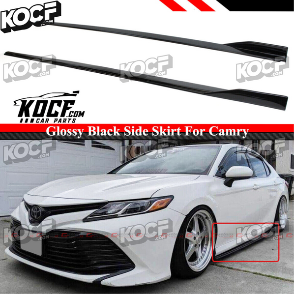 JDM GT Glossy Black Side Skirt Extension Compatible for 2018-2024 Toyota Camry