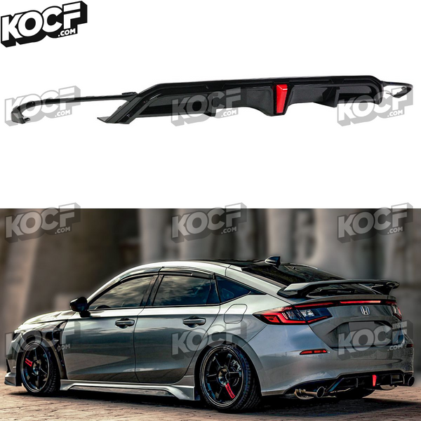 Yofer V1 Led Shark Fin Rear Diffuser Compatible for 2022-Present Honda Civic Hatchback Models Only